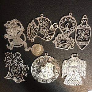 Pewter Christmas ornaments